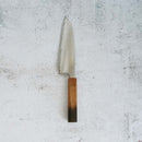 MOV SUMINAGASHI SANTOKU KNIFE 165MM OAK HANDLE -KAKISHIBU-, Sakai Knives