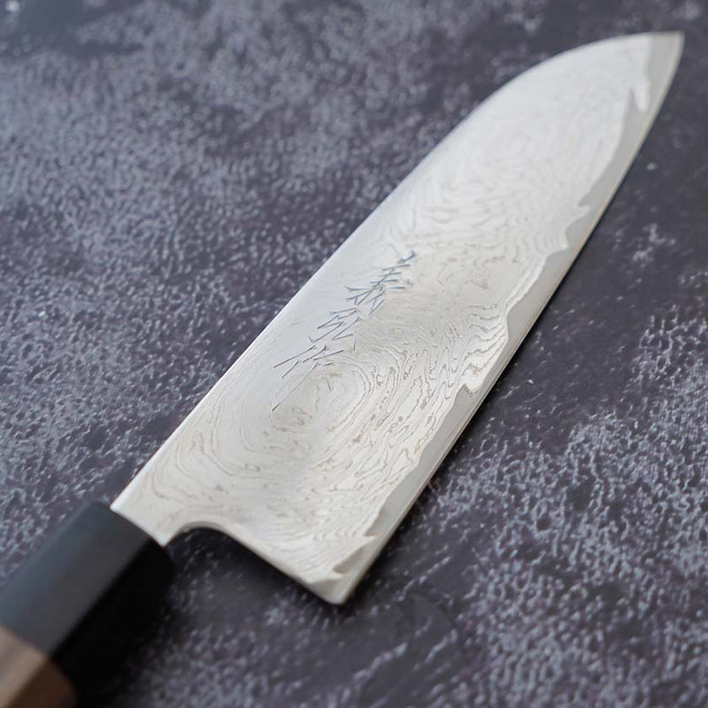 MOV SUMINAGASHI SANTOKU KNIFE 165MM WALNUT HANDLE, Sakai Knives