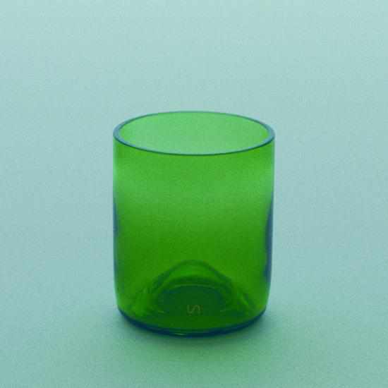 FUNEW CUP L GREEN, Edo Kiriko Glass