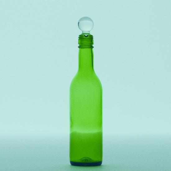 FUNEW BOTTLE GLASS LID M GREEN, Pitcher, Edo Kiriko Glass
