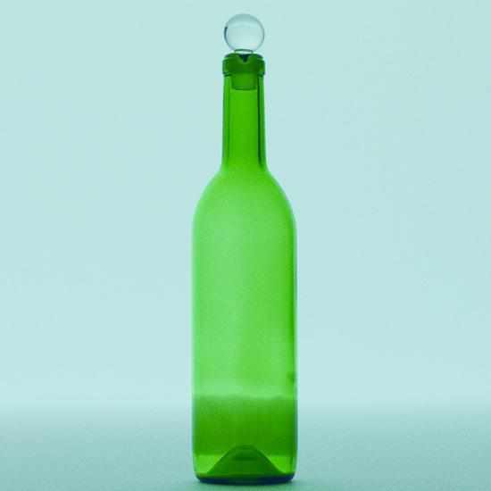 FUNEW BOTTLE GLASS LID L GREEN, Pitcher, Edo Kiriko Glass