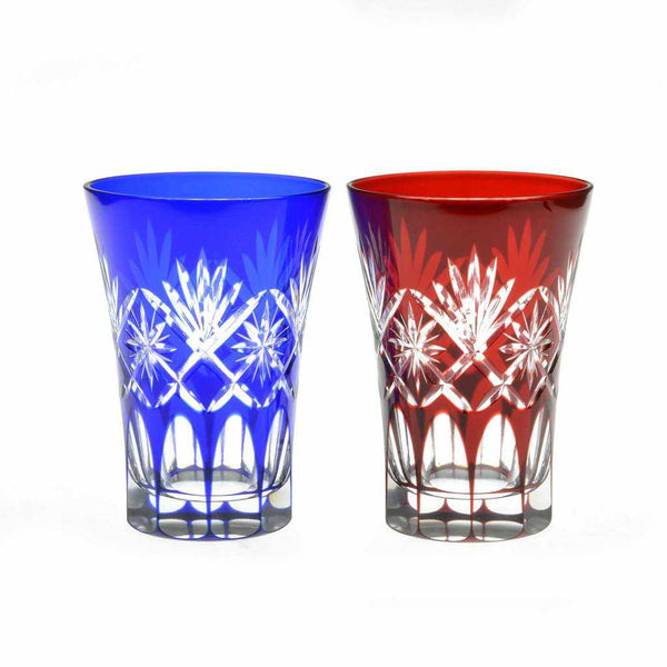 HOSHIKENBISHI TUMBLER PAIR, Edo Kiriko Glass