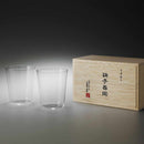 THIN OLD M 2-PIECE SET IN A WOODEN BOX, Edo Glass