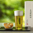 THIN TUMBLER L & PERSIMMON PEA SMALL BOWL SET IN A WOODEN BOX, Edo Glass