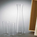 THIN SAKE SET 3-PIECE SET IN A WOODEN BOX, Edo Glass