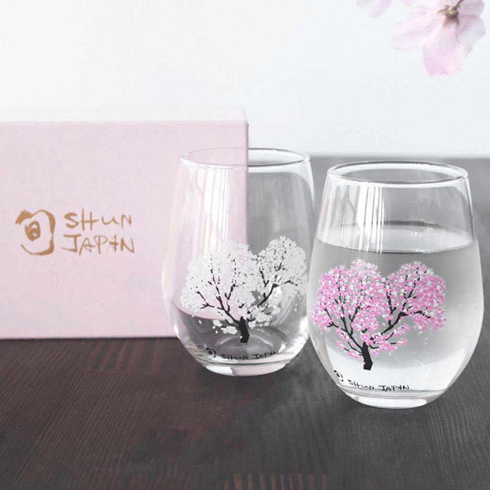丸モ高木 冷感 桜 フリーグラス ペアセット【美濃焼】 ｜ARTISAN