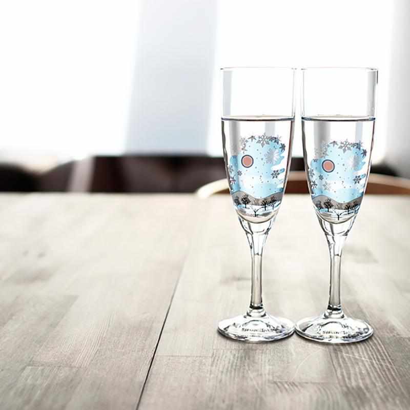 SNOWFLAKE MAGIC (2 PIECES), Champagne Glass, Mino Ware