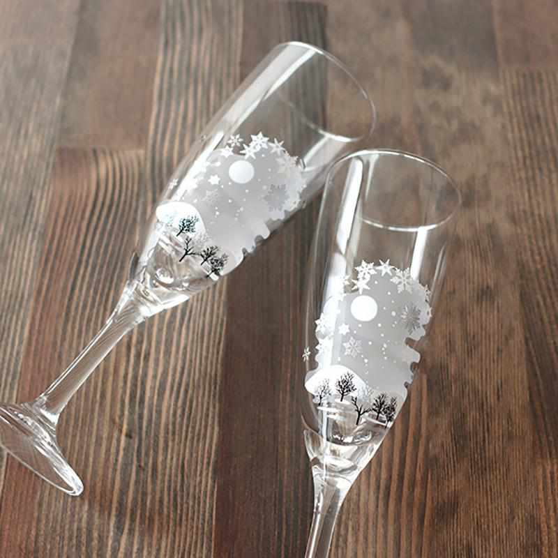 SNOWFLAKE MAGIC (2 PIECES), Champagne Glass, Mino Ware