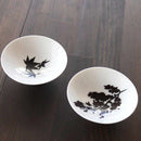 SAKURA & AUTUMN LEAVES MAGIC (WHITE, 2 PIECES), Sake Cup, Mino Ware