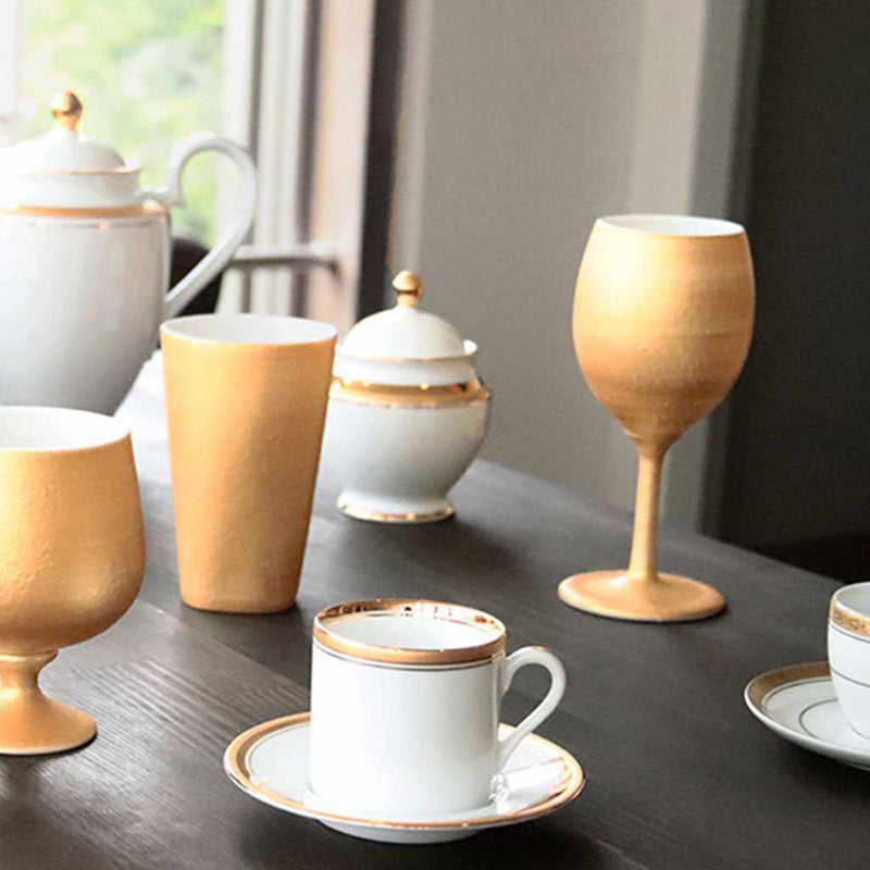 GOLD WINE PORCELAIN GLASS (SLIM), Cup, Mino Ware