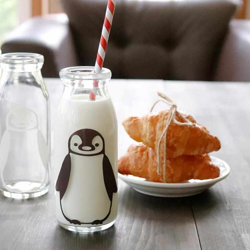 丸モ高木 冷感 牛乳スマイルグラス (パンダ&ペンギン)【美濃焼】