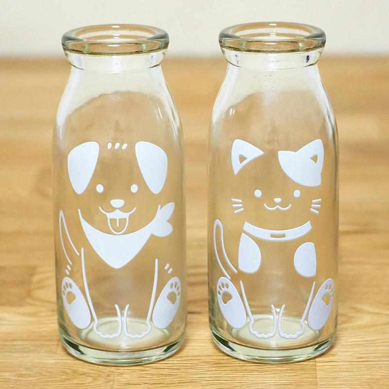 ANIMAL GLASS (DOG & CAT, 2 PIECES), Glass, Mino Ware