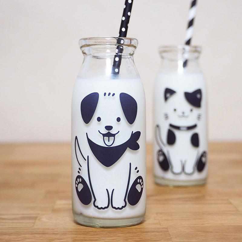 MILK SMILE MAGIC (DOG & CAT, 2 PIECES), Glass, Mino Ware