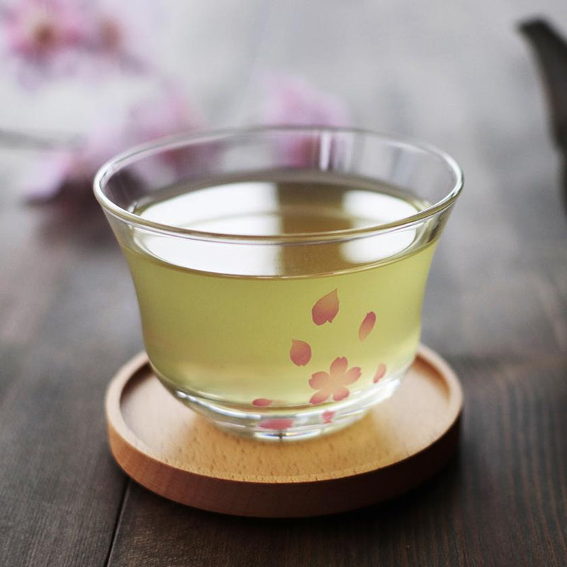 丸モ高木 冷感桜 煎茶椀 茶托セット（1個）【美濃焼】