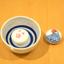 CHERRY BLOSSOMS & MT FUJI (1 PIECE) SOUNDING SAKAZUKI, Sake Cup, Mino Ware