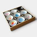 9 PIECES SET SHUN JAPAN JAPANESE TRADITION MAGIC, Sake Cup, Mino Ware