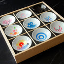 9 PIECES SET SHUN JAPAN JAPANESE TRADITION MAGIC, Sake Cup, Mino Ware