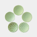 Set of 5 SMALL DISH (Plate) Green Luster, Mino Wares, Marumo Takagi