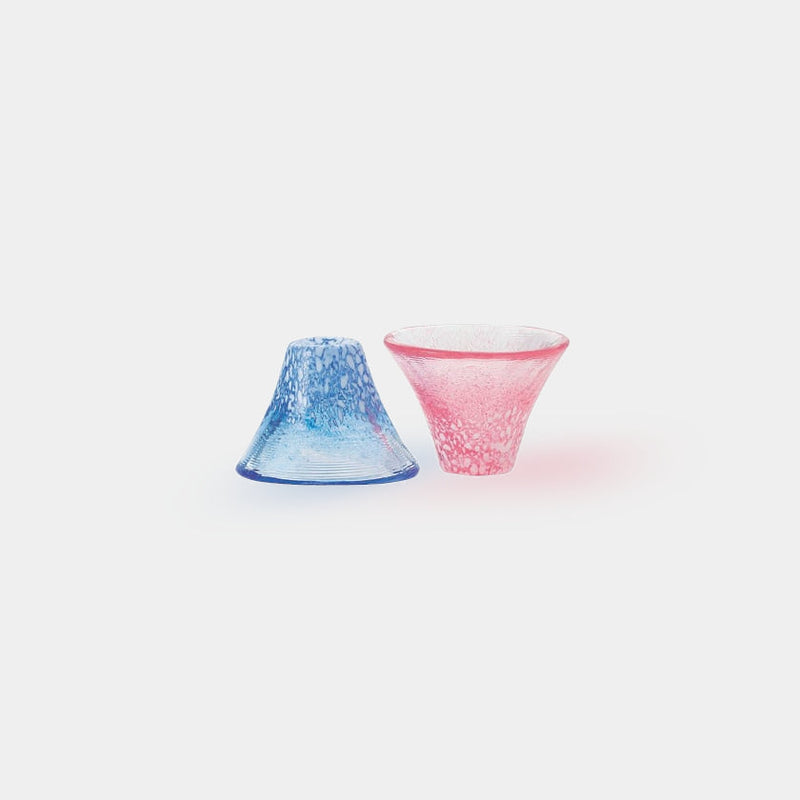2 Pieces Set SAKE CUP MT. FUJI (BLUE & RED) | Marumo Takagi