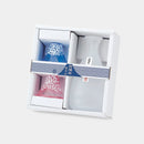 3 Pieces Set SAKE BOTTLE & CUP SET MT. FUJI (BLUE & RED)  | Marumo Takagi