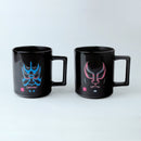 SET of 2  MUG (CUP)  KABUKI (BLACK)  Color & Design Change, Mino Wares, Marumo Takagi
