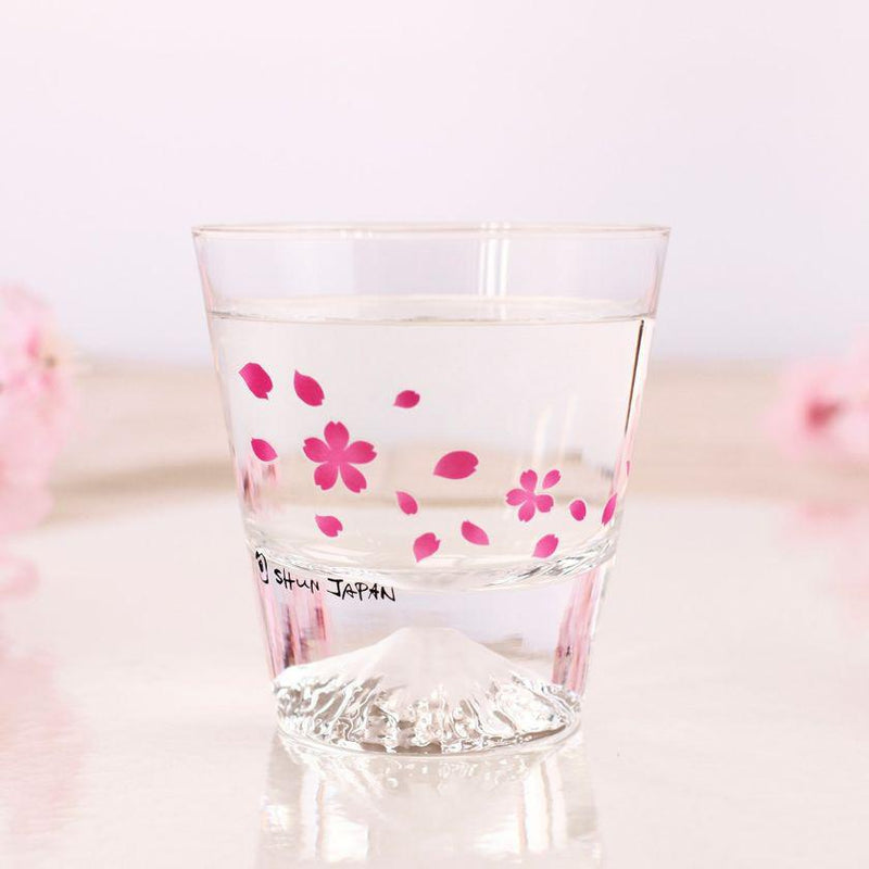 COLOR & DESIGN CHANGE CHERRY BLOSSOMS & MT. FUJI (1 PIECE), Rocks Glass, Mino Ware