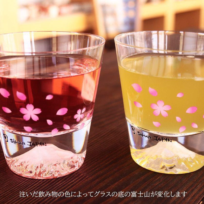 COLOR & DESIGN CHANGE CHERRY BLOSSOMS & MT. FUJI (1 PIECE), Rocks Glass, Mino Ware