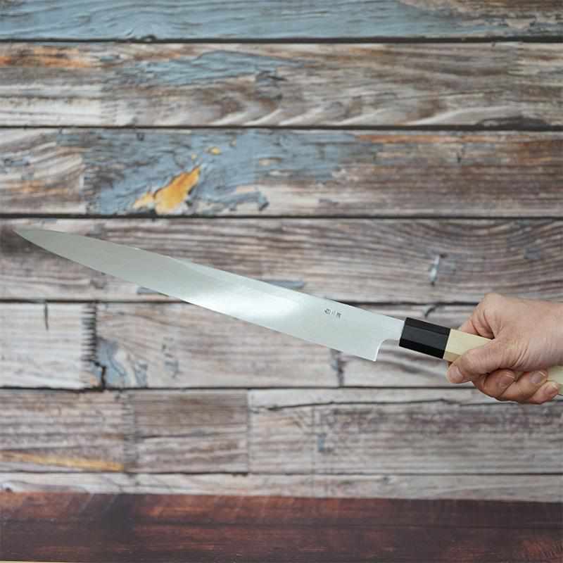 ITTOSAI-KOTETSU FINEST-HONGAZUIM YASUKI-HAGANE WHITE STEEL NO.2 YANAGIBA (SINGLE-EDGED BLADE) MAGNOLIA HANDLE 270MM, Kitchen Chef Knife, Sakai Forged Blades