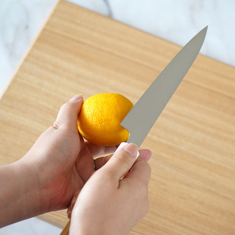 INOX PETIT KNIFE AOMORI HIBA OCTAGONAL HANDLE ARTIFICIAL MARBLE 150MM, Kitchen Chef Knife, Sakai Forged Blades
