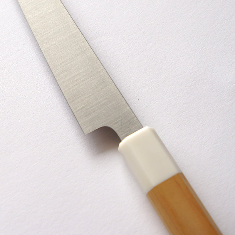 INOX PETIT KNIFE AOMORI HIBA OCTAGONAL HANDLE ARTIFICIAL MARBLE 150MM, Kitchen Chef Knife, Sakai Forged Blades