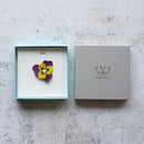 tint (PANSY) A, Brooch, Kyoto Yuzen Dyeing