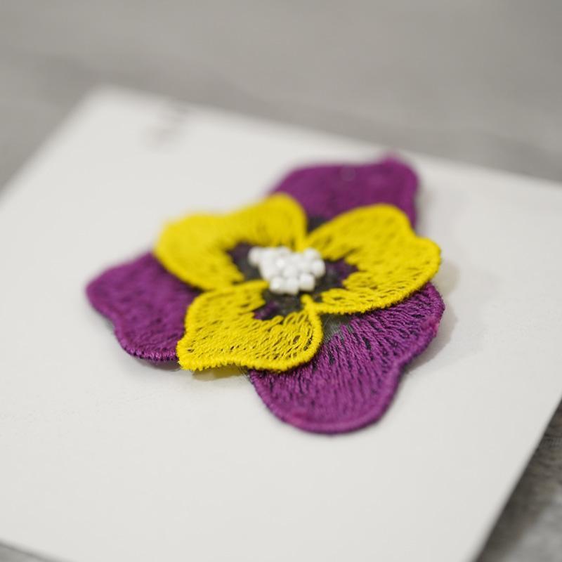 tint (PANSY) A, Brooch, Kyoto Yuzen Dyeing