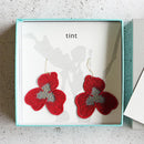 PANSY CRIMSON, Earrings, Kyoto Yuzen Dyeing