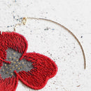 PANSY CRIMSON, Earrings, Kyoto Yuzen Dyeing