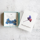 PANSY BLUE, Earrings, Kyoto Yuzen Dyeing