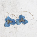 PANSY BLUE, Earrings, Kyoto Yuzen Dyeing