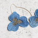 PANSY BLUE, Earrings, Kyoto Yuzen Dyeing