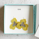 PANSY CHRYSANTHEMUM, Earrings, Kyoto Yuzen Dyeing