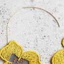 PANSY CHRYSANTHEMUM, Earrings, Kyoto Yuzen Dyeing