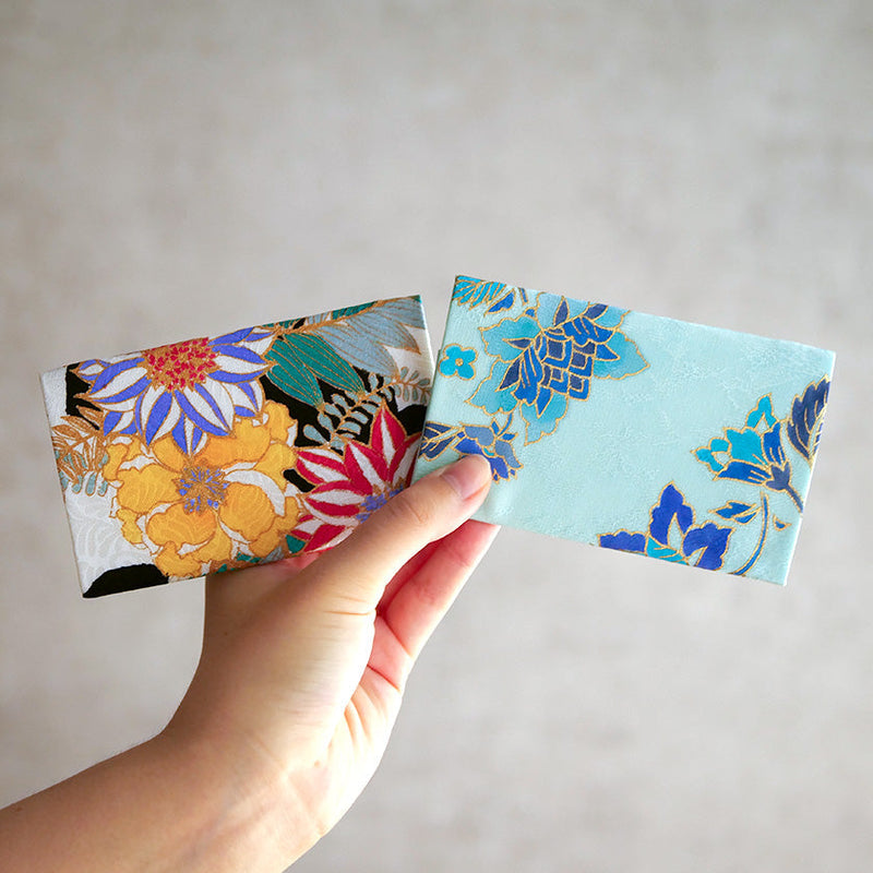 SILK OBI DAHLIA, Card Case, Kyoto Yuzen Dyeing