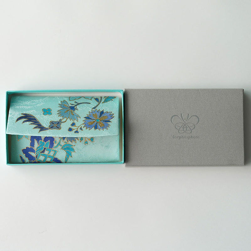 SILK OBI SARASA BLUE, Card Case, Kyoto Yuzen Dyeing