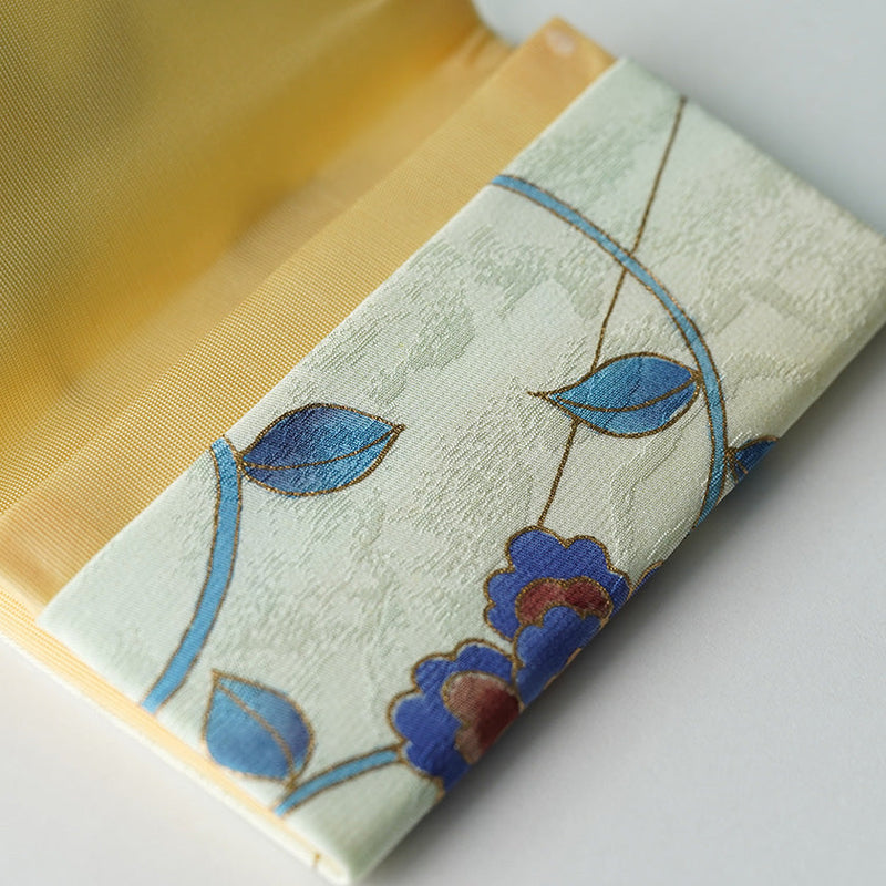 SILK OBI HANAKUIDORI, Card Case, Kyoto Yuzen Dyeing