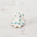 RACCOON FIGURINE TANUTANU FLOWER (BLUE) MALE, Shigaraki Ware