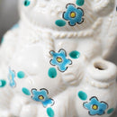 RACCOON FIGURINE TANUTANU FLOWER (BLUE) MALE, Shigaraki Ware