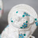 RACCOON FIGURINE TANUTANU FLOWER (BLUE) MALE, Shigaraki Ware