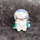 RACCOON FIGURINE TANUTANU LIKE KOKUTANI (BLUE) MALE, Shigaraki Ware