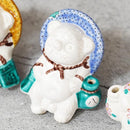 RACCOON FIGURINE TANUTANU LIKE KOKUTANI (BLUE) MALE, Shigaraki Ware