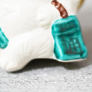 RACCOON FIGURINE TANUTANU LIKE KOKUTANI (BLUE) MALE, Shigaraki Ware