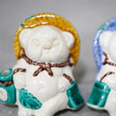 九谷焼コラボ Tanutanu 古九谷風 (イエロー) メス | 信楽焼【置物】