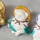 九谷焼コラボ Tanutanu 古九谷風 (イエロー) メス | 信楽焼【置物】